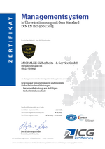 Managementsystem in Übereinstimmung mit dem Standard DIN EN ISO 9001:2015